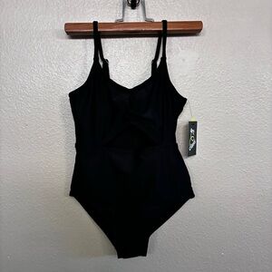Art Class Girls Black Ruching Cutout Detail One Piece Swimsuit Size 8